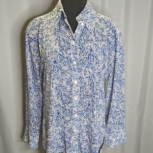 Michael Kors Mosaic Pattern Long Sleeves Buttondown Shirt Small